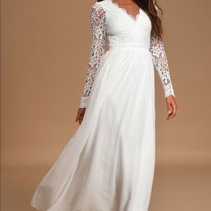 Lulus white lace dress